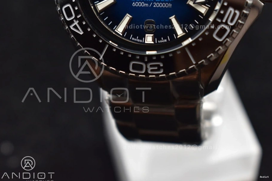 Black TF 6000M SS Dial SS Deep A2824 Blue Bezel Best 1:1 Ceramic Seamaster Bracelet Edition Ultra on 1223